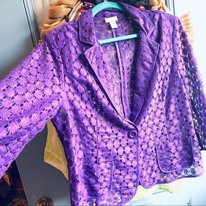CHICO’S Purple Lace jacket or blazer